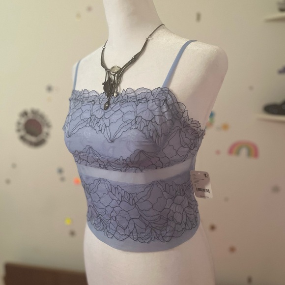 FREE PEOPLE ꔹ Double Date Embroidered Mesh Crop Camisole - Picture 14 of 16